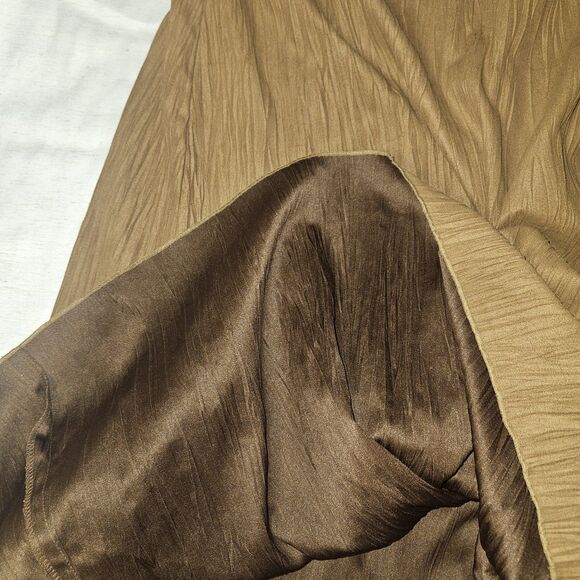 J Jill Satin Maxi Crinkle Skirt Brown Camel Size 6 Fairy Boho Western Peasant - Picture 8 of 10